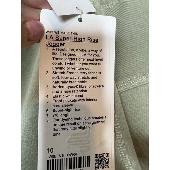 Lululemon LA Super High Rise Jogger Sweatpant Womens 10 Green Ombre Athleisure - Picture 7 of 8